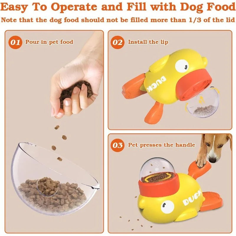 The Quack & Play Interactive Puzzle Feeder: Anti-Gulping Slow Feeder & Treat Toy