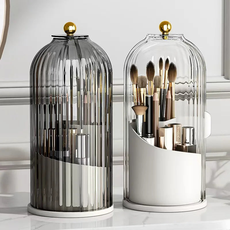 The "Beauty Carousel": Your 360° DUST-PROOF Makeup Brush Tower