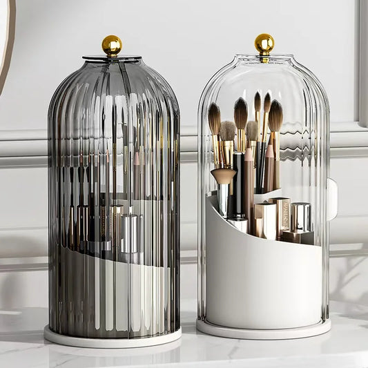 The "Beauty Carousel": Your 360° DUST-PROOF Makeup Brush Tower