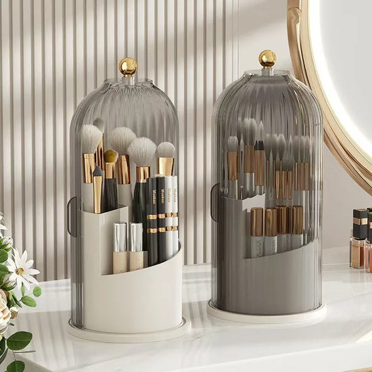 The "Beauty Carousel": Your 360° DUST-PROOF Makeup Brush Tower